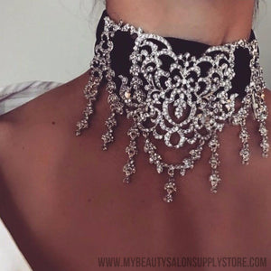 Rhinestone Statement Necklace 2017 New Black Velvet Choker Necklace for Women Choker Necklace Jewelry