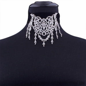 Rhinestone Statement Necklace 2017 New Black Velvet Choker Necklace for Women Choker Necklace Jewelry