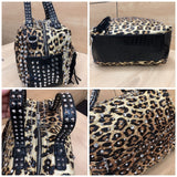 Women's Handbag Tassel Diamond Bag Women Fashion Shoulder Messenger Leopard Print Bags Rivet Rhinestone