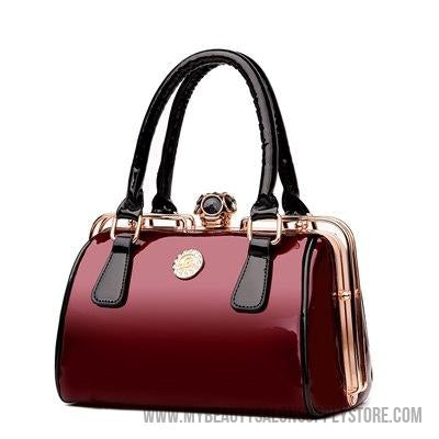 Diamonds Patent Leather Handbag Women Tote Bags Famous Brands Handbags